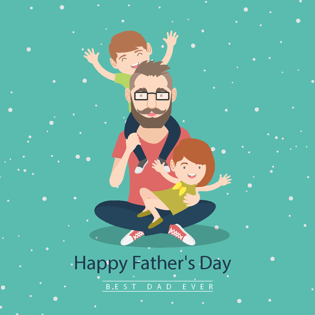 eCardMAX Demo version 11.0 - Father's Day - Dad and kids.